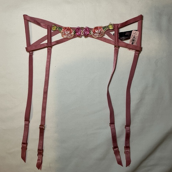 Victoria Secret Pink Floral Strappy Lingerie Accessory - Picture 2 of 4